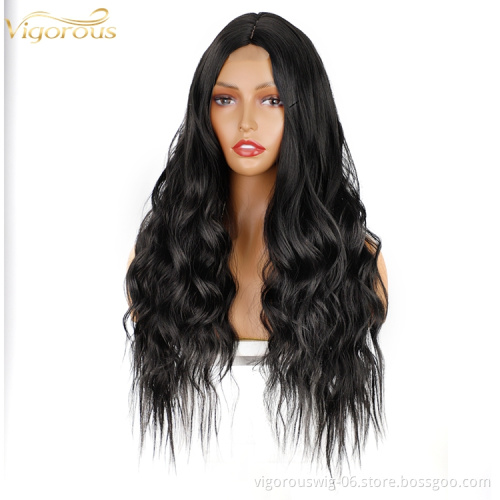 Free Sample Top Quality Lace Front Synthetic Wig Heat Resistant Long Body Wave Lace Frontal Synthetic Hair Wigs Vendor Price